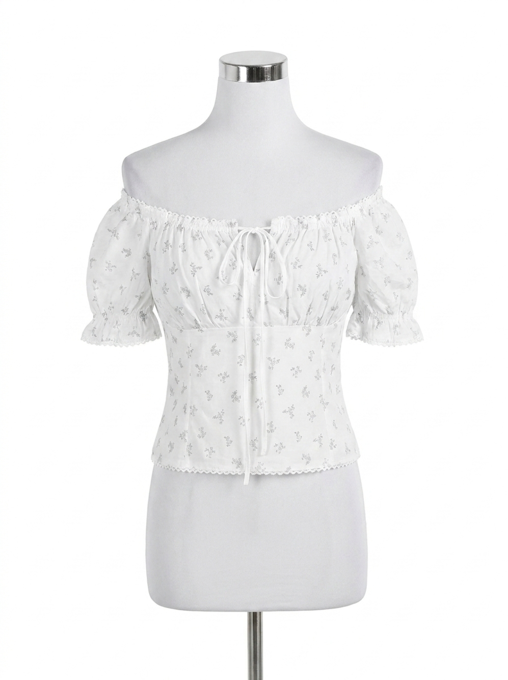 NEW BY TOGETHER cotton floral print blouse in white multi